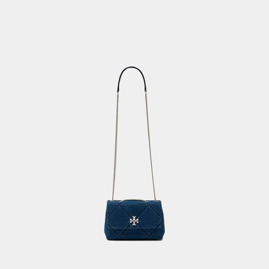 Sac Kira Diamond Quilt Small Convertible - Tory Burch - Cuir - Bleu