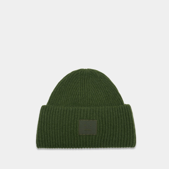 Bonnet Face À Logo - Acne Studios - Laine - Vert