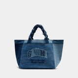 Cabas Xxl Trapeze - Ganni - Coton - Bleu