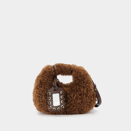Sac À Main Hobo Mini Curl - Ganni - Synthétique - Marron