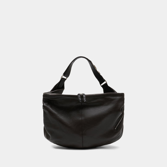 Sac Porté Épaule Large Quiver Clip - Lemaire - Cuir - Marron Foncé