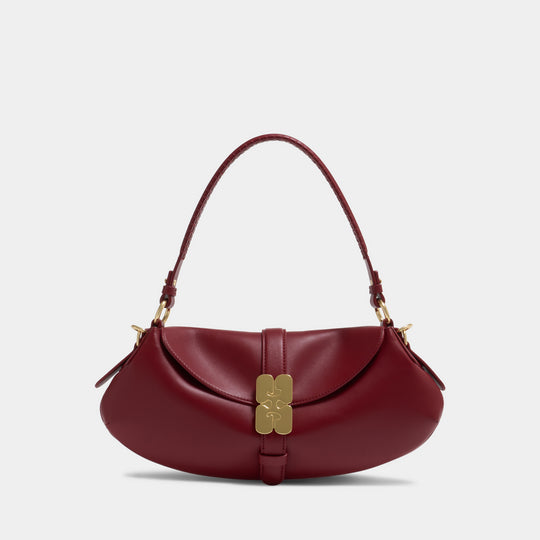 Sac Porté Épaule Kat Baguette - Ganni - Cuir - Rouge