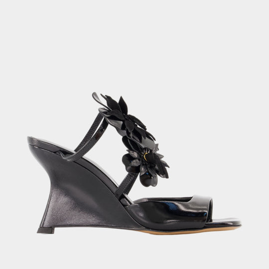 Sandales Belara Wedge 85 - Zimmermann - Cuir - Noir
