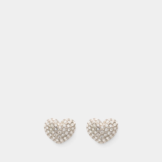 Boucles D'oreilles Heart Pave - Marc Jacobs - Laiton - Argenté