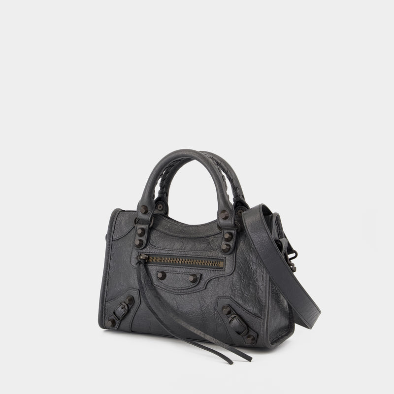 Sac À Bandoulière Le City Mini - Balenciaga - Cuir - Gris