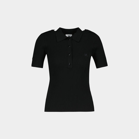 T-Shirt Ss - Courreges - Coton - Noir