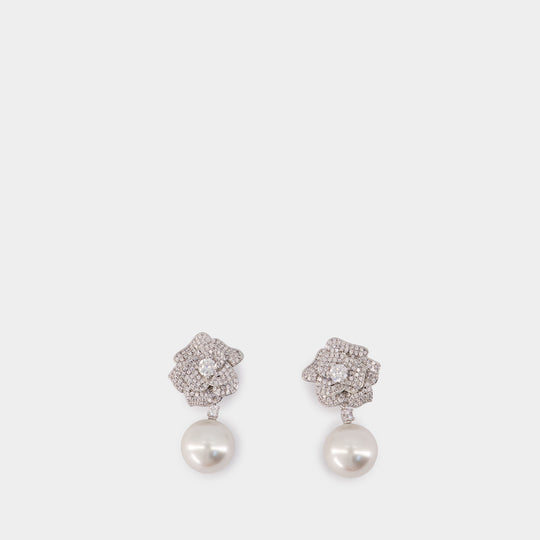 Boucles D'oreilles Mini Flower - SELF PORTRAIT - Perles - Argenté