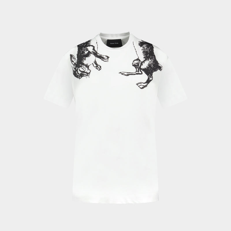 T-Shirt Hare Illustration - Simone Rocha - Coton - Blanc