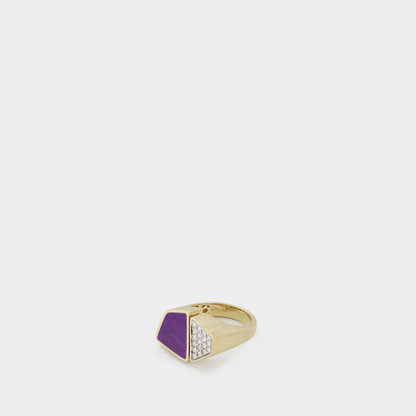 Bague Esteve en or 9 ct, améthyste et diamants