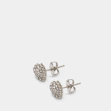 Boucles D'oreilles Heart Pave - Marc Jacobs - Laiton - Argenté