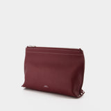 Pochette Le Neige Clou - A.P.C. - Cuir - Bordeaux
