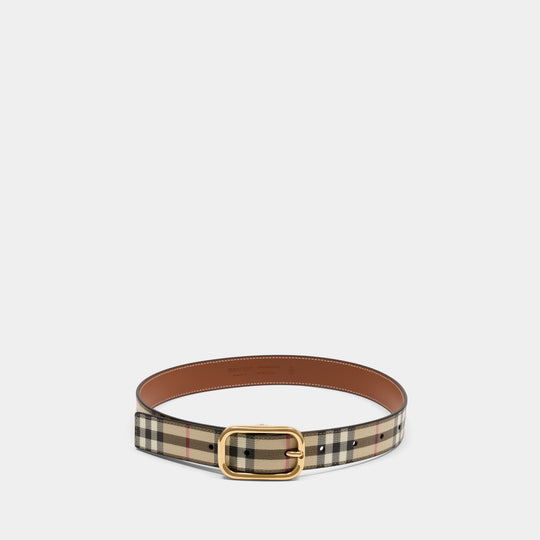 Ceinture Lb Check - Burberry - Synthétique - Beige