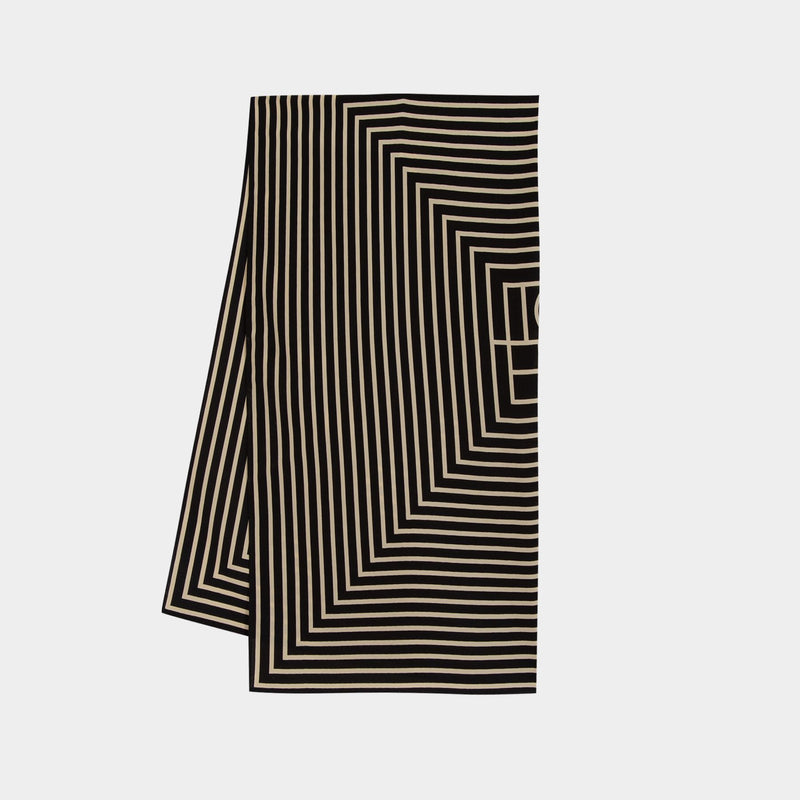 Écharpe Signature Monogramme - TOTEME - Soie - Noir
