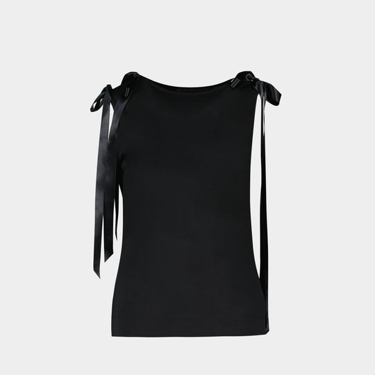 Tank Top Bow Ribbon Tail - Simone Rocha - Synthétique - Noir