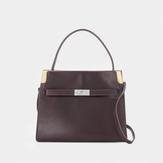 Sac À Main Lee Radziwill Small Double - Tory Burch - Cuir - Marron