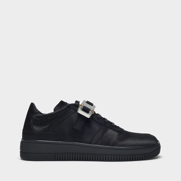 Baskets Buckle Low en Satin Noir