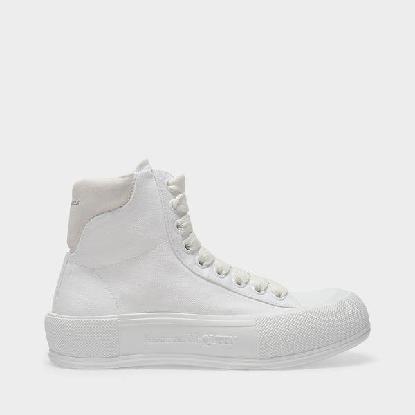 Baskets Deck en Toile Blanche