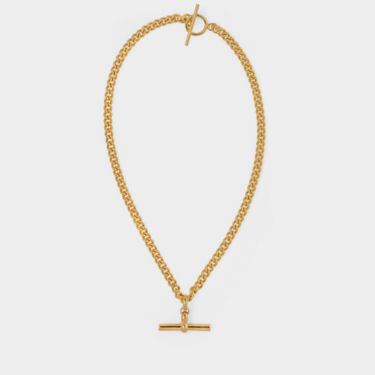 Collier Gold T Bar en Plaqué Or