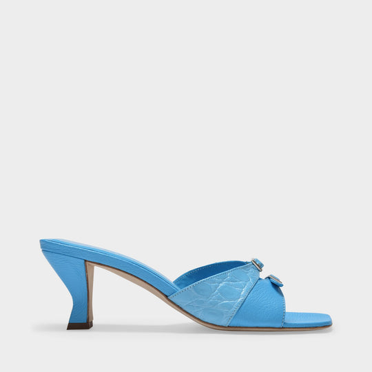 Sandales Noor en Grained Leather Bleu