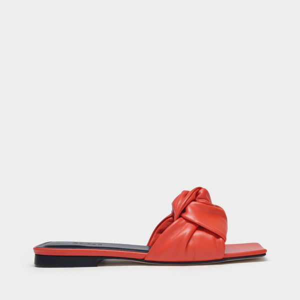 Sandales Lima en Cuir Lisse Rouge