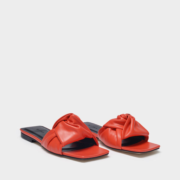 Sandales Lima en Cuir Lisse Rouge