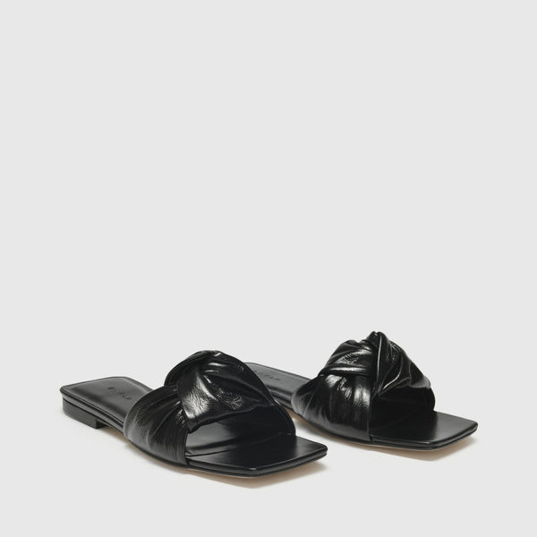 Sandales Lima en Cuir Lisse Noir