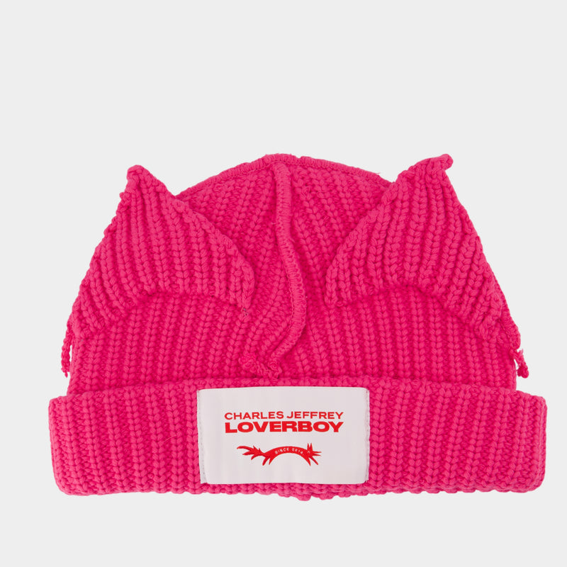 Bonnet Chunky Ears - Charles Jeffrey Loverboy - Coton - Rose