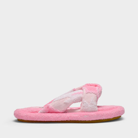 Slippers en Tissu Eponge Rose