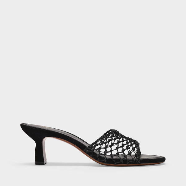 Sandales Lerna en Toile de Coton Noir