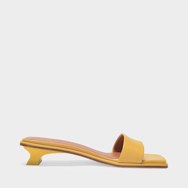 Sandales Isla 30Mm en Cuir de Chèvre Jaune