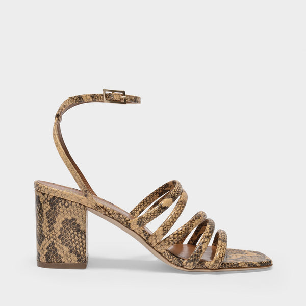 Sandales Carla Sandal 70 en Cuir Imprimé Miele