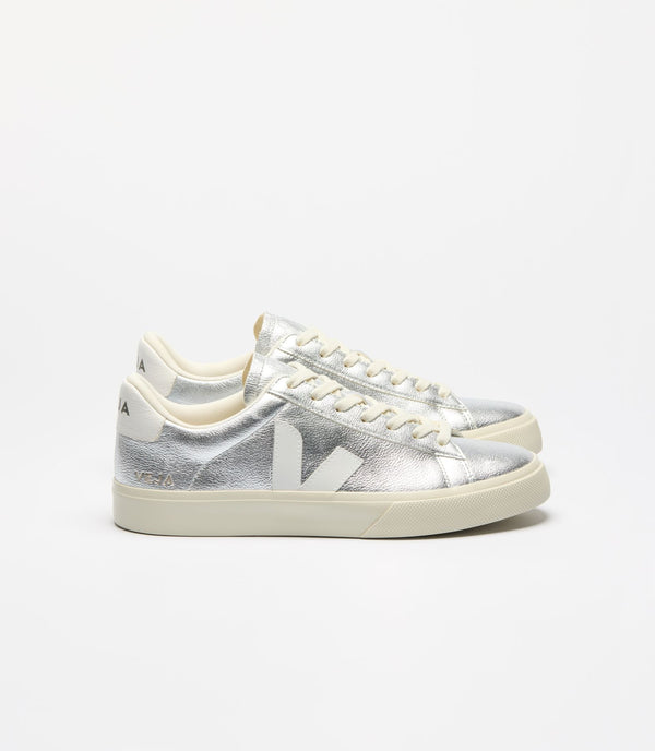 Sneakers Campo en Cuir Chromefree Argent et Blanc