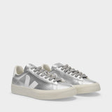 Sneakers Campo en Cuir Chromefree Argent et Blanc