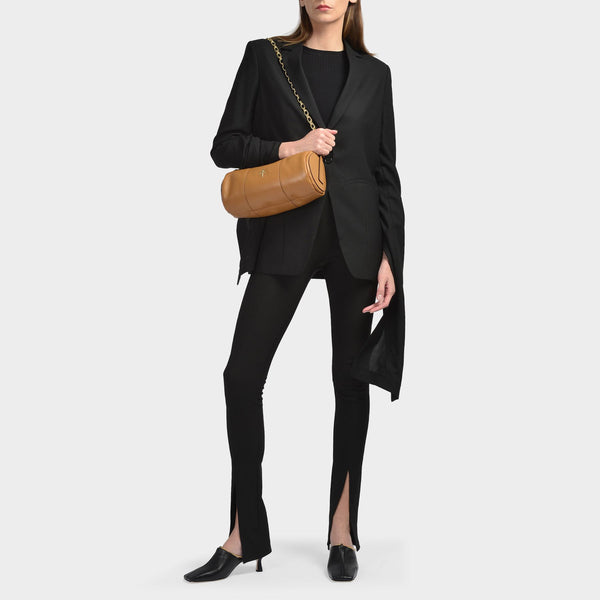 Mules Isa en Cuir Noir avec Chaine