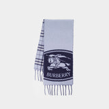 Écharpe Mu Knight St To Chck - Burberry - Cachemire - Bleu