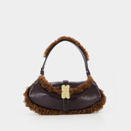 Sac Porté Épaule B Kat Piping - Ganni - Synthétique - Marron