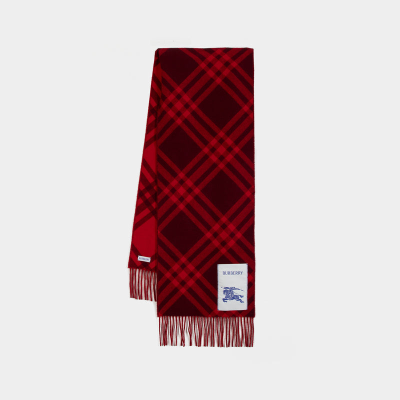 Écharpe Mu Tbar Bias Check - Burberry - Cachemire - Rouge