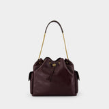 Sac Porté Épaule Charlie Large - Tory Burch - Cuir - Bordeaux