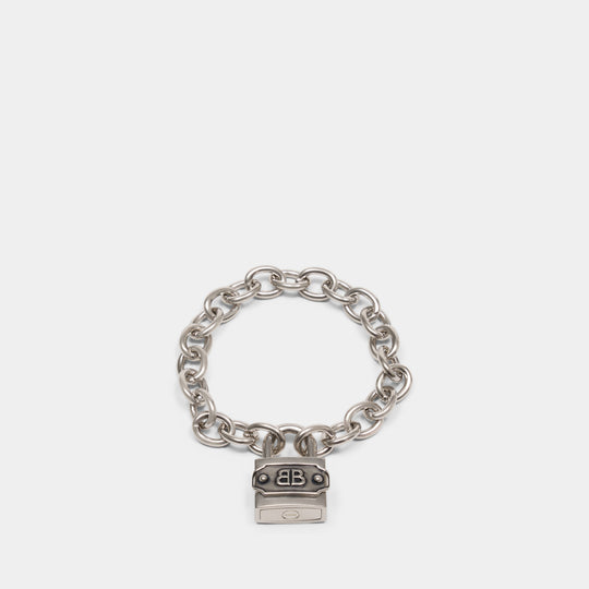Bracelet Bb Padlock - Balenciaga - Métal - Argenté