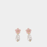 Boucles D'oreilles Flower Drop - SELF PORTRAIT - Synthétique - Rose