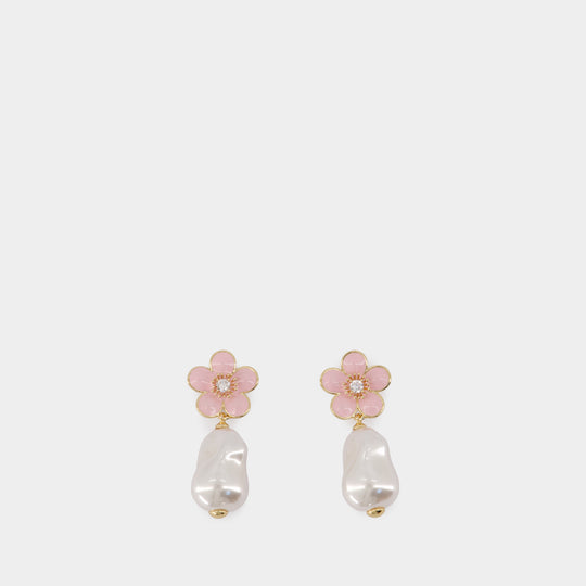 Boucles D'oreilles Flower Drop - SELF PORTRAIT - Synthétique - Rose