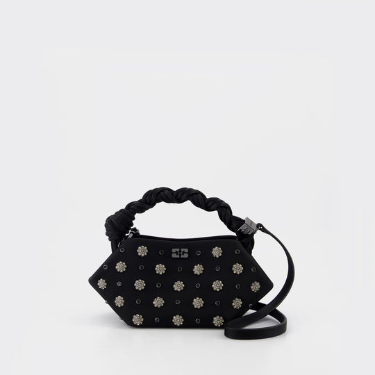 Sac À Main Bou Mini Flower Stud - Ganni - Cuir - Noir