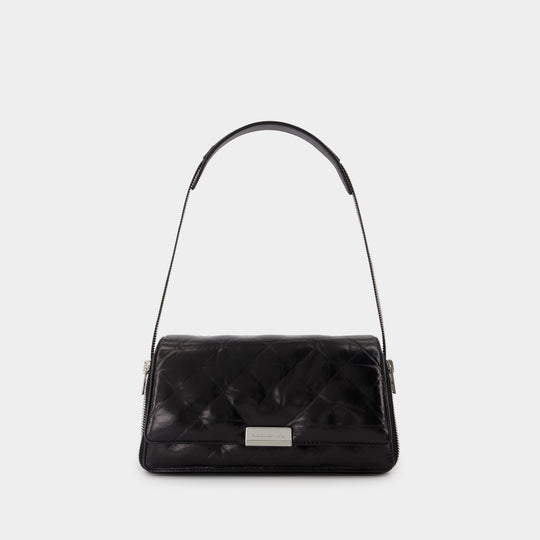 Sac Porté Épaule Siren Medium Flap - Alexander Wang - Cuir - Noir