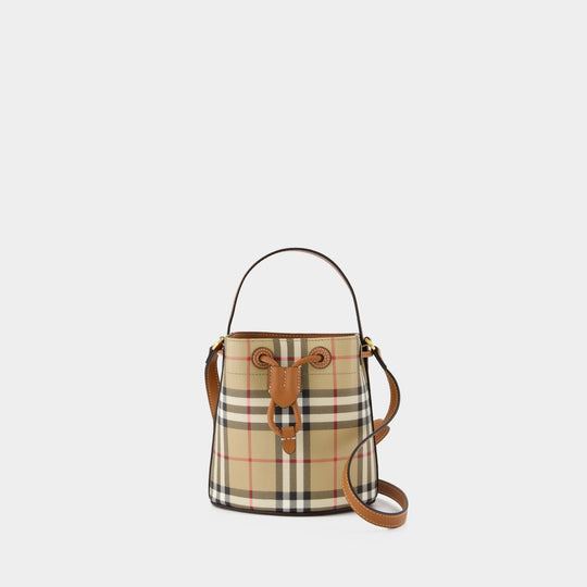Sac À Main Ll Mini Drawstring - Burberry - Cuir Synthétique - Marron