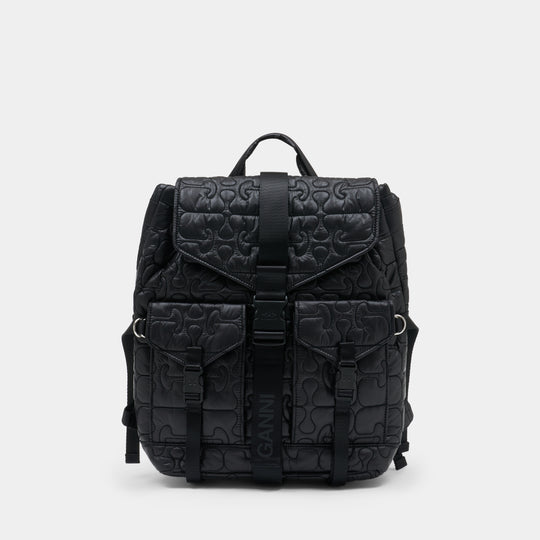 Sac À Dos Re Tech Quilted - Ganni - Synthétique - Noir