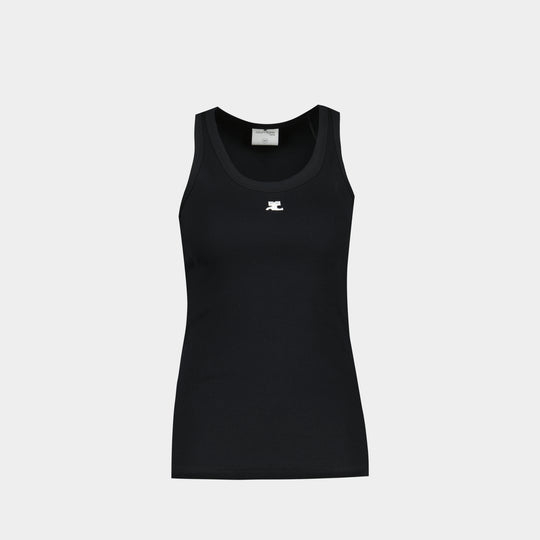T-Shirt 90's Rib - Courreges - Coton - Noir