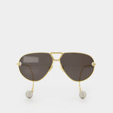 Lunettes De Soleil Bv1437s - Bottega Veneta - Métal - Doré