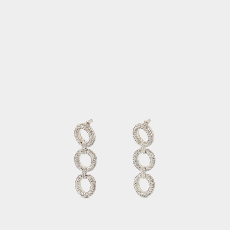 Boucles D'oreilles Crystal Link - SELF PORTRAIT - Métal - Argenté