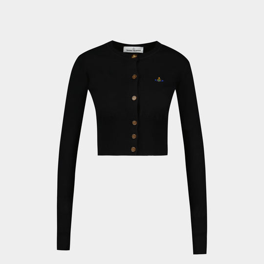 Cardigan Bea Cropped - Vivienne Westwood - Coton - Noir