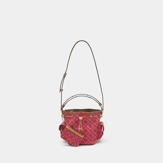 Sac À Main T-Monogram - Tory Burch - Coton - Rouge